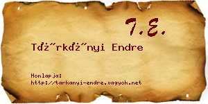 Tárkányi Endre névjegykártya
