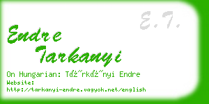 endre tarkanyi business card